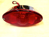CAT EYE TAILLIGHT 12V CHROME Harley Triumph Chopper Bobber Cateye 62-21620