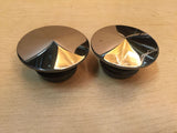 Set of Polished Low Profile Gas Caps Harley Softail Custom Chopper Fatbob FXST