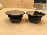 Set of Polished Low Profile Gas Caps Harley Softail Custom Chopper Fatbob FXST