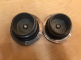 Set of Polished Low Profile Gas Caps Harley Softail Custom Chopper Fatbob FXST