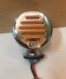 HARLEY CHROME TURN SIGNAL with Grill Cover Chopper Bobber Dual Filament