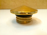 DOME BRASS GAS CAP HARLEY BIG TWIN Screw-In Pointed Panhead Shovelhead Evo