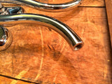 CUSTOM SOFT BEND MIRROR SET SPECTER STYLE CHROME for HARLEY or CUSTOM MOTORCYCLE