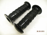 Vtg Black Ribbed Handle Bar Grips Kawasaki Z1 7/8 H1 250 500 750 KZ 900 H2 S1 S2