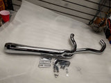 2 into 1 Zilla Exhaust Harley Softail Chopper Shotgun 1984-06 Chrome Billet Tip