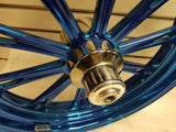 PM Performance Machine Custom Wheels Harley Chopper 18x8.5 3.5x18 Softail Blue