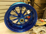 PM Performance Machine Custom Wheels Harley Chopper 18x8.5 3.5x18 Softail Blue
