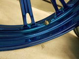 PM Performance Machine Custom Wheels Harley Chopper 18x8.5 3.5x18 Softail Blue