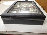 Glass & leather case that fits & has 24 watches Rosra Mingro Tiedan Quartz more
