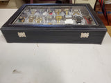 Glass & leather case that fits & has 24 watches Rosra Mingro Tiedan Quartz more