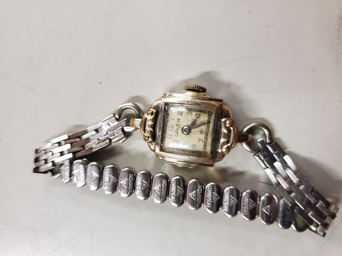Ladies Gruen rolled Stainless back watch with
