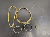 Gorgeous Lot of 3 Women's Necklaces & 2 Bracelets Gold Heart Pendant PresentNice