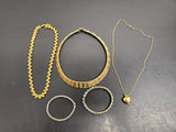 Gorgeous Lot of 3 Women's Necklaces & 2 Bracelets Gold Heart Pendant PresentNice