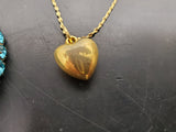 Gorgeous Lot of 3 Women's Necklaces & 2 Bracelets Gold Heart Pendant PresentNice