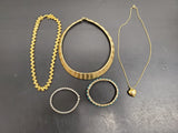 Gorgeous Lot of 3 Women's Necklaces & 2 Bracelets Gold Heart Pendant PresentNice