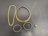 Gorgeous Lot of 3 Women's Necklaces & 2 Bracelets Gold Heart Pendant PresentNice