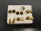 Gorgeous Lot of 6 Women's Genuine Diamond Dust Earrings Gold Diamond Classy Nice