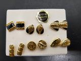 Gorgeous Lot of 6 Women's Genuine Diamond Dust Earrings Gold Diamond Classy Nice