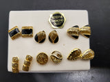 Gorgeous Lot of 6 Women's Genuine Diamond Dust Earrings Gold Diamond Classy Nice