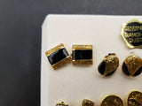 Gorgeous Lot of 6 Women's Genuine Diamond Dust Earrings Gold Diamond Classy Nice