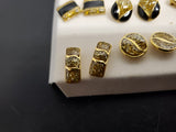 Gorgeous Lot of 6 Women's Genuine Diamond Dust Earrings Gold Diamond Classy Nice