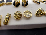 Gorgeous Lot of 6 Women's Genuine Diamond Dust Earrings Gold Diamond Classy Nice