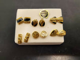 Gorgeous Lot of 6 Women's Genuine Diamond Dust Earrings Gold Diamond Classy Nice