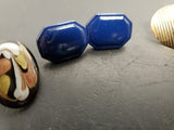 Gorgeous Lot of 4 Women's Ornate Earrings Faux Gold Blue Stone Unique DesignGift