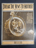 Rare Antique 1897 Spanish American War Era Sheet Music Break The News To Mother