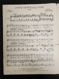 Antique 1916 WW1 Sheet Music Down Honolulu Way Song Ballad Collectible Unique
