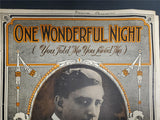Antique WW1 1914 Sheet Music One Wonderful Night Ballad Collectible Music Rare