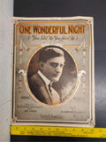 Antique WW1 1914 Sheet Music One Wonderful Night Ballad Collectible Music Rare