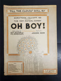 Antique 1917 WW1 Sheet Music Till The Clouds Roll By Oh Boy! Collectible Music