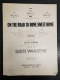 Antique 1917 WW1 Sheet Music On The Road To Home Sweet Home War Time Songs Rare