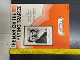 Vtg 1935 Sheet Music Post Great Depression The Man On The Flying Trapeze Ballad
