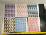Vtg Stamp Collection 590 Stamps Total-11 Sheets Lincoln B. Franklin A. Mellon VF