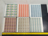Vtg Stamp Collection 10 Sheets 500 Stamps-Magna Carta Nursing UN Fine Arts More