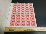 Vtg 1956 Benjamin Franklin 250th Anniversary 3 Cent USPS Postage 50 Stamp Sheet