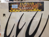 Black 3D Liquid Flames Motorcycle Vehicle Exterior Graphic Trim Package 103-219