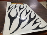 Black 3D Liquid Flames Motorcycle Vehicle Exterior Graphic Trim Package 103-219