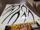 Black 3D Liquid Flames Motorcycle Vehicle Exterior Graphic Trim Package 103-219