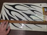 Black 3D Liquid Flames Motorcycle Vehicle Exterior Graphic Trim Package 103-219
