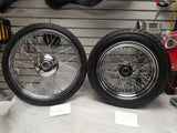 Front Rear Set Twisted Spoke Wheels Chopper 3/4 Tires 6.5x16 21" avon Metzeler