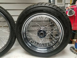 Front Rear Set Twisted Spoke Wheels Chopper 3/4 Tires 6.5x16 21" avon Metzeler