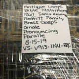 ANTIQUE LARGE BIBLE MATRIMONY 1867 SAMUEL & AMANDA PROFFITT BRASS CLASP RELIGION