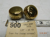 NOS Brass Frame Side cover Knobs harley FLH shovelhead battery seat pan Trim Oil