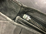 GRAY/BLACK KNIEVEL CYCLES MOTORCYCLE CHAPS W/POCKETS MEN XS LEATHER RARE DISC.