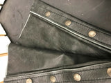 GRAY/BLACK KNIEVEL CYCLES MOTORCYCLE CHAPS W/POCKETS MEN XS LEATHER RARE DISC.