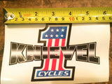 KNIEVEL CYCLES STICKER DECAL Evel #1 Harley Triumph Daredevil Motorcycle Tank