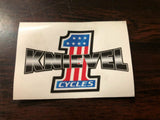 KNIEVEL CYCLES SMALL STICKER DECAL #1 Harley Triumph Daredevil Motorcycle Tank